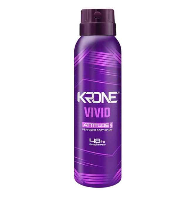 Krone Attitude vivid 48Hr Freshness Perfumed Body Spray, For Men, 150ml